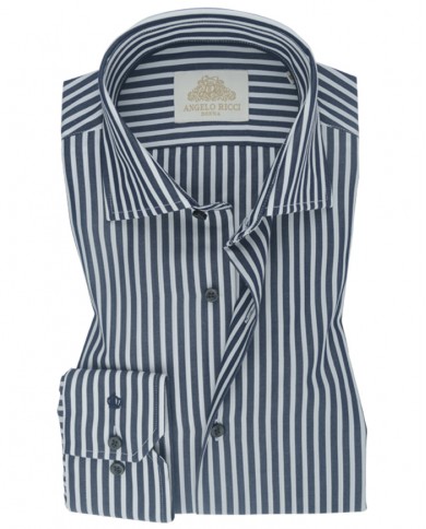 Chemise Homme en popeline italienne, coupe regular fit,