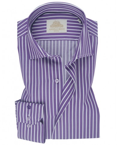 Chemise Homme en popeline italienne, coupe regular fit,