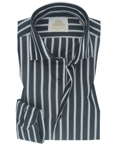 Chemise Homme en popeline italienne, coupe regular fit,