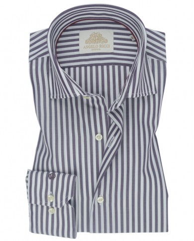 Chemise Homme en popeline italienne, coupe regular fit,