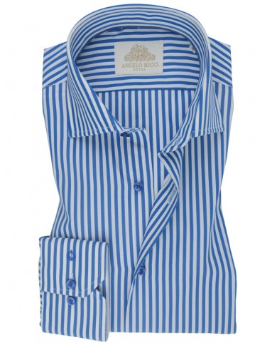 Chemise Homme en popeline italienne, coupe regular fit,