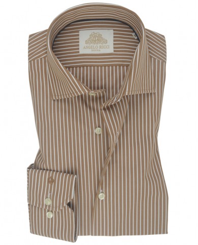 Chemise Homme en popeline italienne, coupe regular fit,