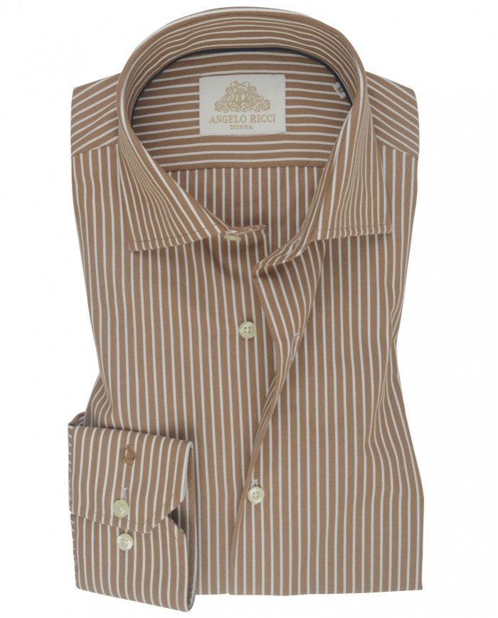 Chemise Homme en popeline italienne, coupe regular fit,