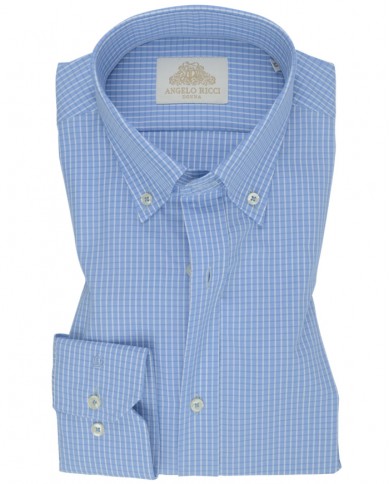 Chemise Homme en popeline italienne, coupe regular fit