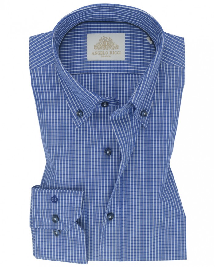 Chemise Homme en popeline italienne, coupe regular fit