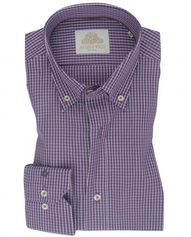 Chemise homme en popeline italienne, coupe regular fit,