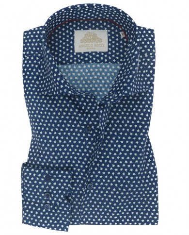 Chemise homme en popeline italienne, coupe regular fit,