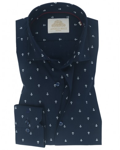 Chemise homme en popeline italienne, coupe regular fit,