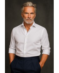 Chemise Homme en Twill Italien,coupe regular fit,