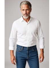 Chemise Homme en Twill Italien,coupe regular fit,