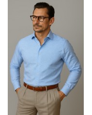 Chemise homme en popeline italienne, coupe regular fit,