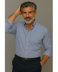 Chemise Homme en popeline italienne, coupe regular fit,