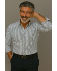 Chemise Homme en popeline italienne, coupe regular fit,