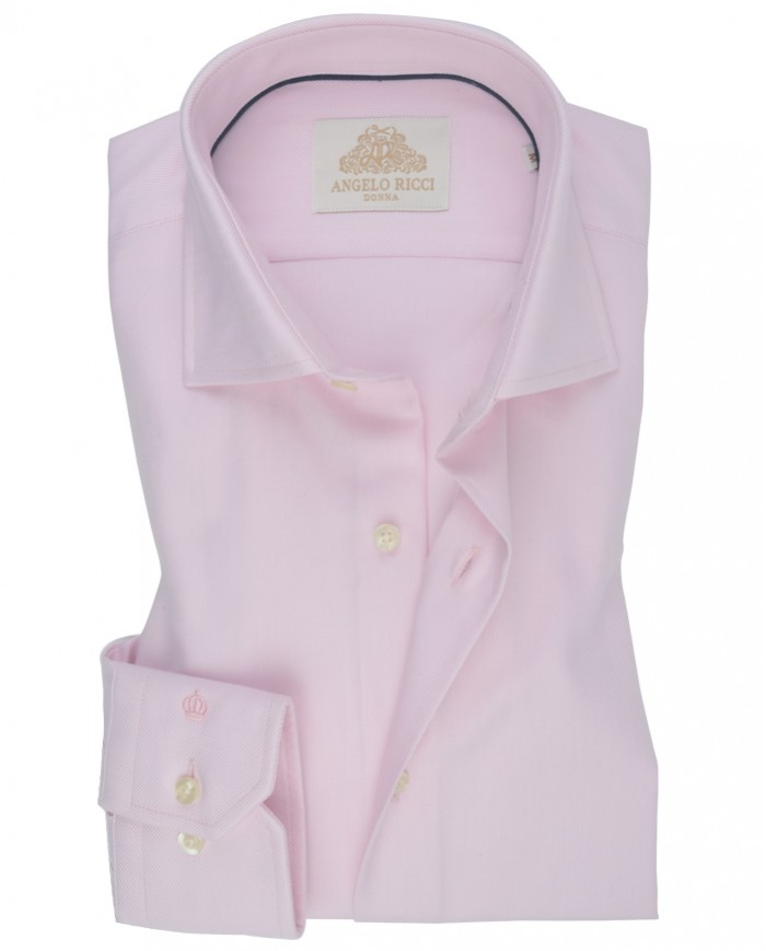 Chemise Homme Angelo Ricci Regular Fit en Twill Royale - Rose Clair