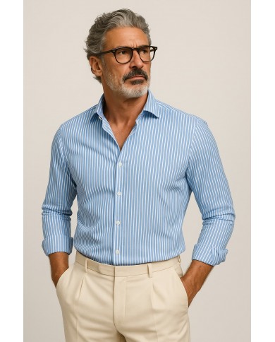 Chemise Homme en twill italien, coupe regular fit,