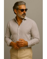 Chemise Homme en popeline italienne, coupe regular fit,