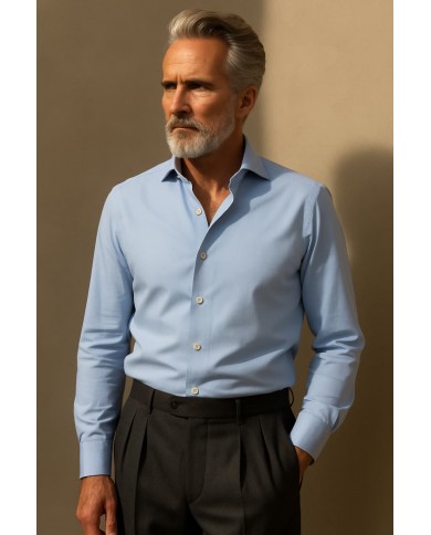 Chemise homme en twill italien, coupe regular fit