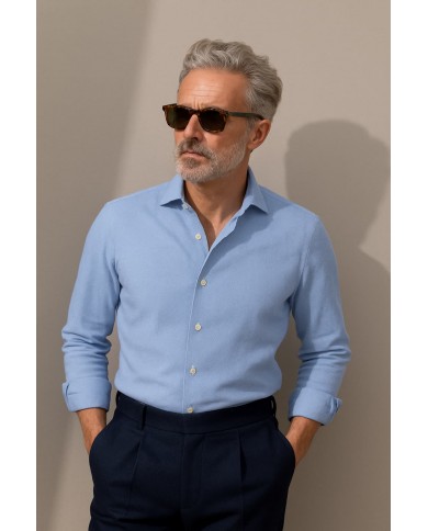 Chemise Homme en twill Italien,coupe regular fit,