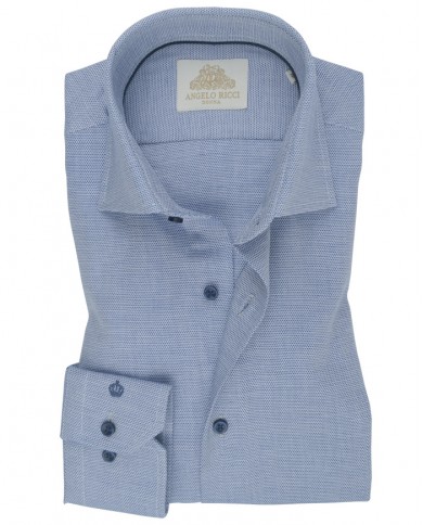 Chemise Homme Bleue en Oxford Dobby ,regular fit,