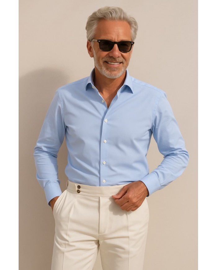 Chemise Homme en popeline Italien,coupe regular fit,