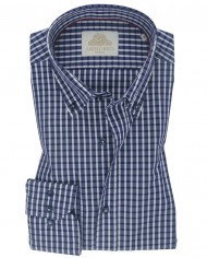 Chemise homme en popeline italienne, col boutonné, coupe regular fit