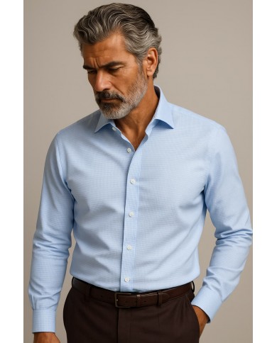 Chemise homme en coton italien, coupe regular fit
