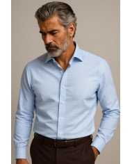 Chemise homme en popeline italienne imprimée, coupe regular fit