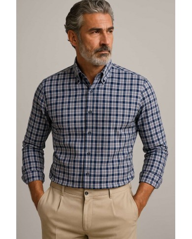 Chemise homme en oxford italien, col boutonné et coupe regular fit,