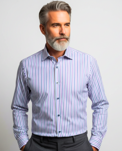 Chemise Homme en twill italien, coupe regular fit,