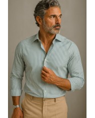 Chemise homme en popeline italienne, coupe regular fit,