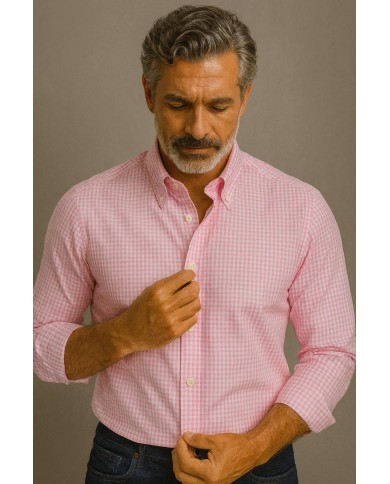 Chemise Homme en popeline italienne, coupe regular fit,