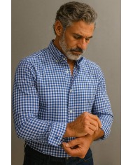 Chemise Homme en popeline italienne, coupe regular fit,