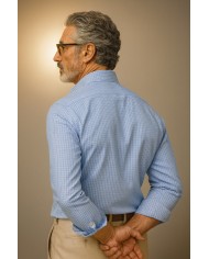 Chemise Homme en popeline italienne, coupe regular fit,