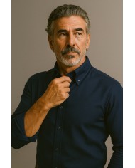 Chemise Homme Angelo Ricci Regular Fit en Tissu Imprimé - Bleu Clair et Marine