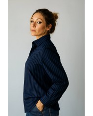 Chemise Femme Angelo Ricci Regular Fit en Popeline à Carreaux - Beige et Bleu Clair