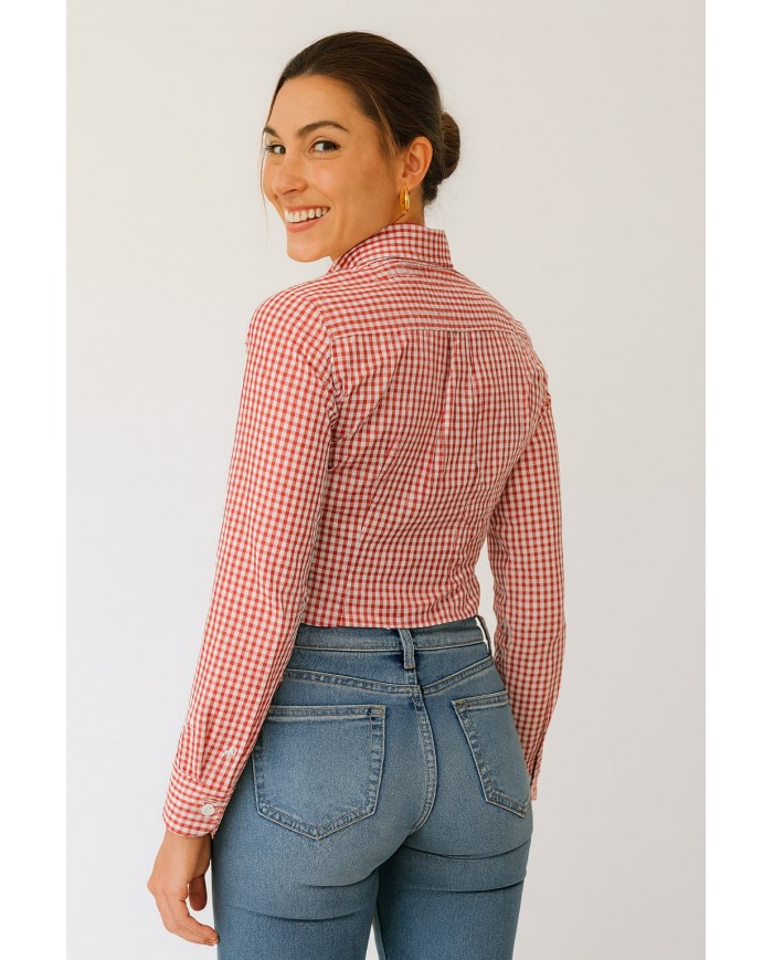 Chemise Femme à carreaux rouge