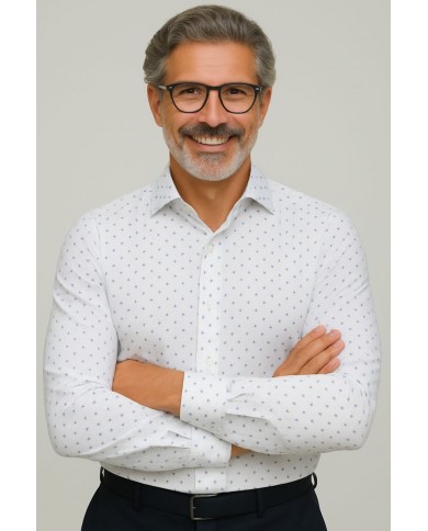 Chemise homme en popeline italienne, coupe regular fit,