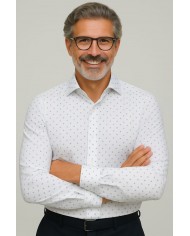 Chemise homme en popeline italienne, coupe regular fit,