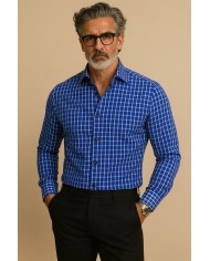 Chemise Homme en popeline italienne, coupe regular fit,