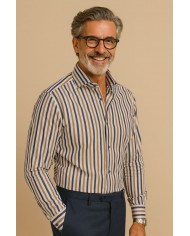 Chemise Homme en popeline italienne, coupe regular fit,