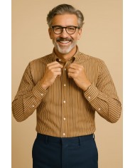 Chemise Homme en popeline italienne, coupe regular fit,