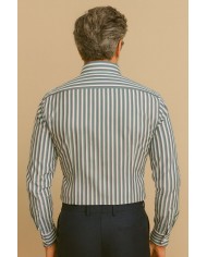 Chemise Homme en popeline italienne, coupe regular fit,