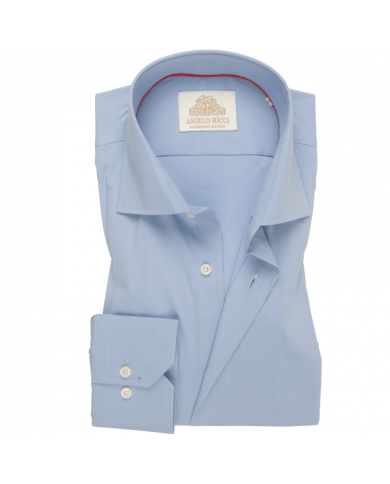 Chemise Homme bleu pastel en twill coton à manches longues coupe Regular fit et Col classique