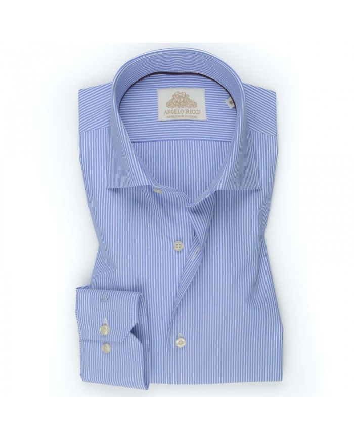 Chemise Homme en popeline italienne, coupe regular fit