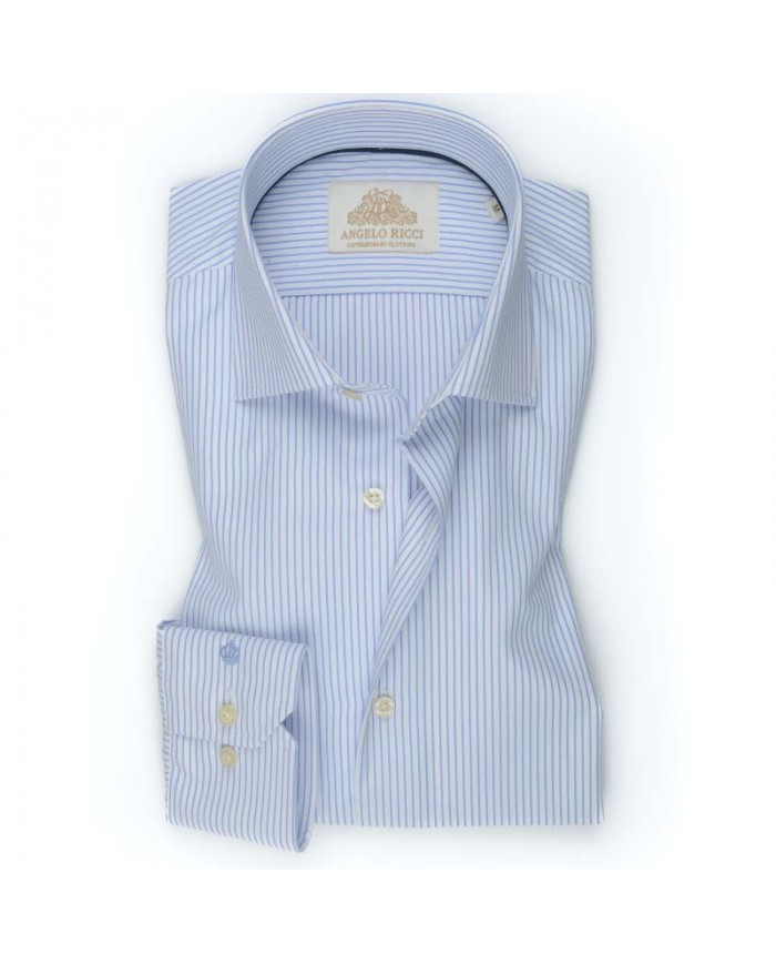 Chemise blanche à Rayures bleu royale