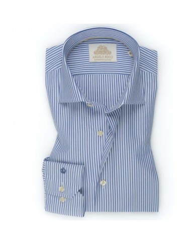 Chemise blanche à Rayures bleu