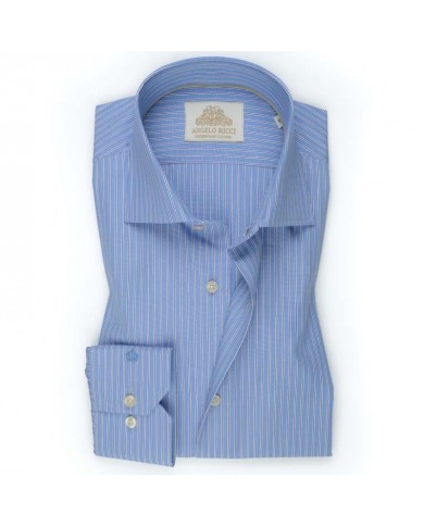 Chemise bleue à Rayures blanches et bleu foncé