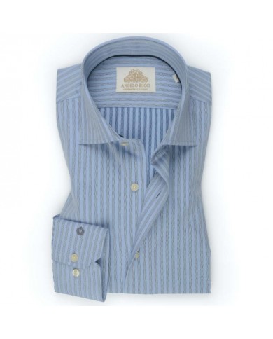 Chemise bleue à Rayures grises