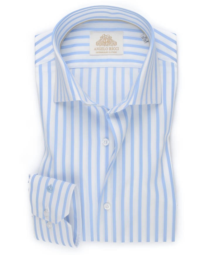 Chemise blanche à Rayures bleu
