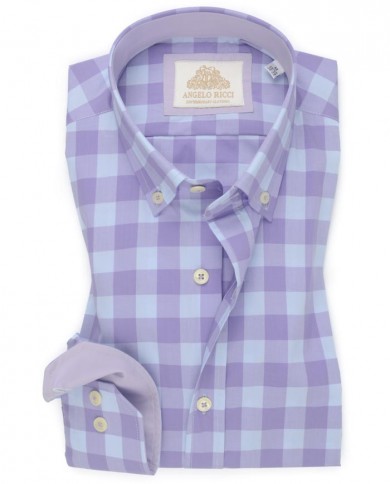Chemise à carreaux mauves